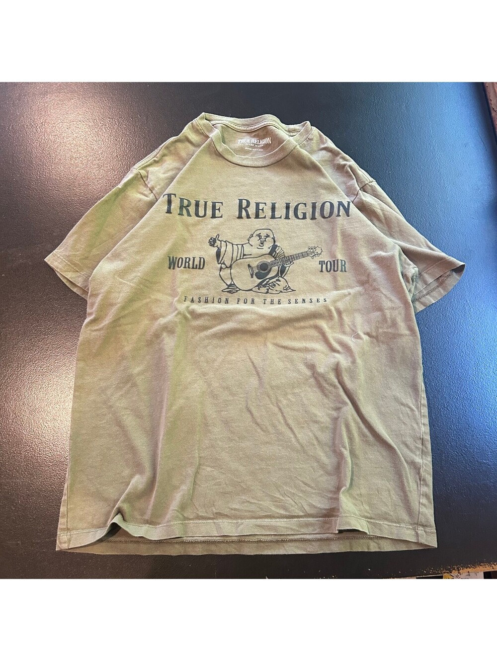 Vintage y2k designer True Religion World Tour graphic T-shirt tan